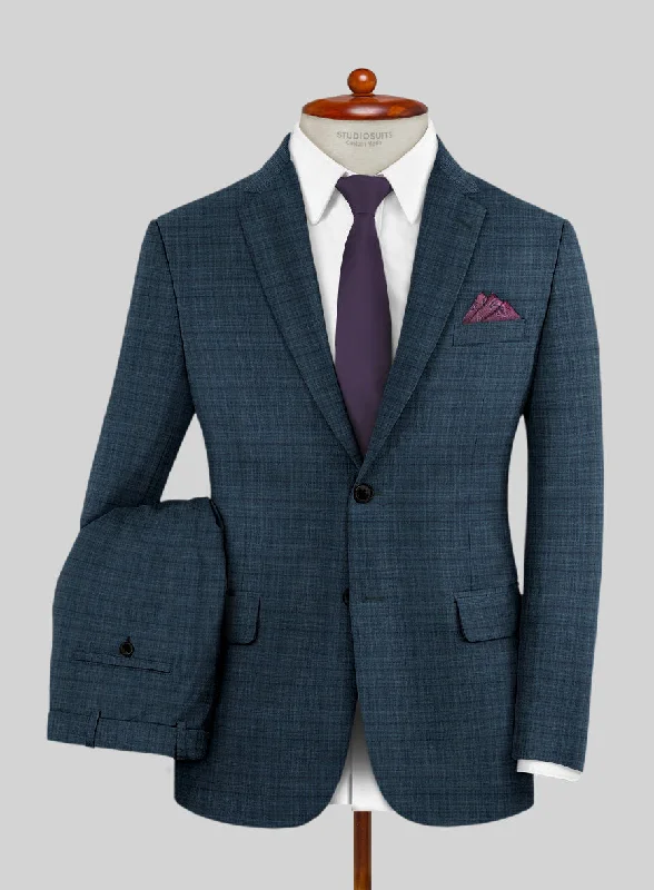 Lanificio Zegna Loop Sas Blue Checks Wool Suit