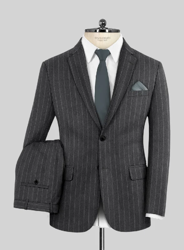 Lanificio Zegna Loop Adana Gray Stripe Wool Suit