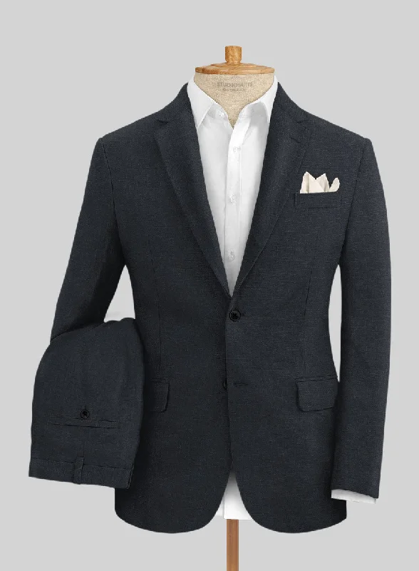 Solbiati Art Du Lin Deep Blue Linen Suit