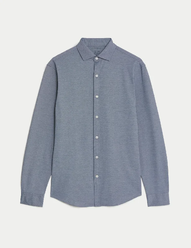 Easy Iron Cotton Blend Jersey Shirt