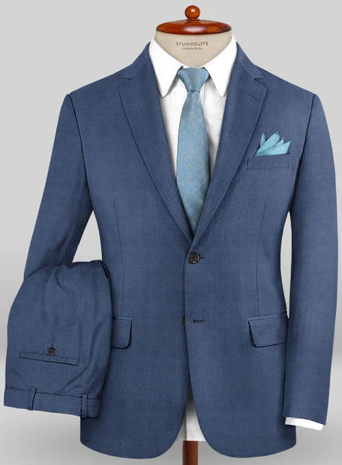 Caccioppoli Sun Dream Prito Blue Wool Silk Suit