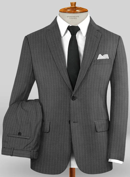 Caccioppoli Sun Dream Tino Charcoal Wool Silk Suit