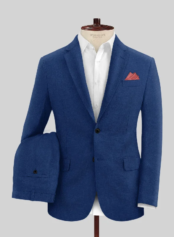 Solbiati Art Du Lin Cobalt Blue Linen Suit