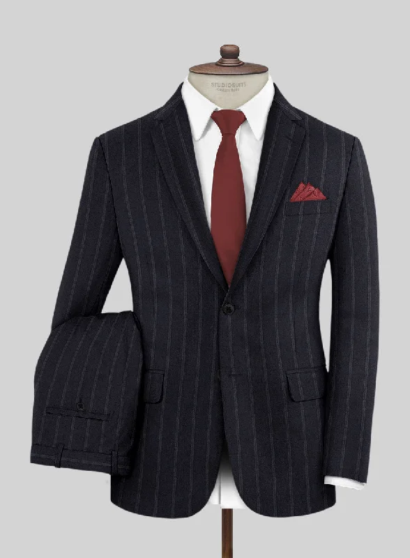 Lanificio Zegna Loop Dovana Blue Stripe Wool Suit