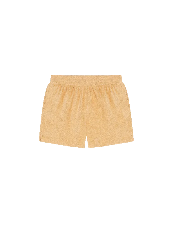 Towelling Shorts—dark sand