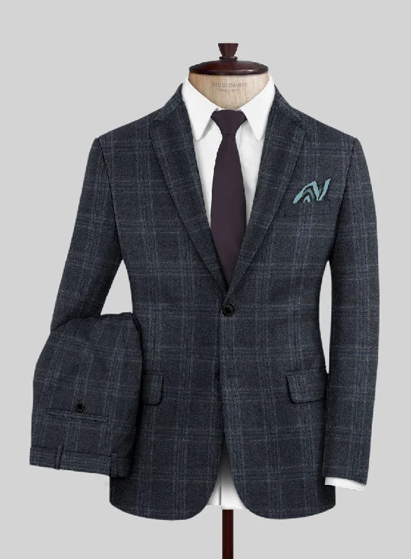 Lanificio Zegna Loop Verone Blue Checks Wool Suit