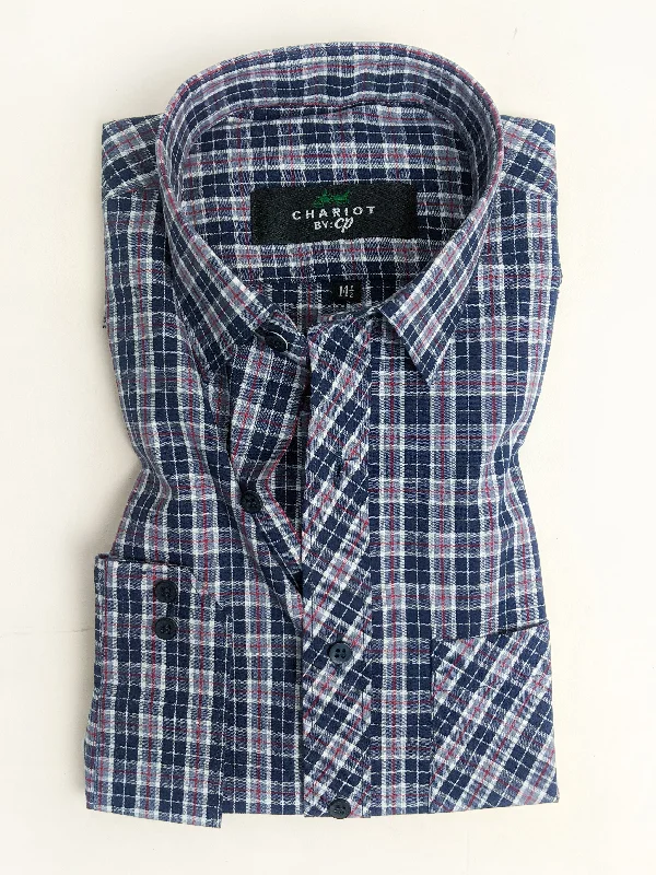 Grey Checks Formal Dress Shirt For Men AN MFS103