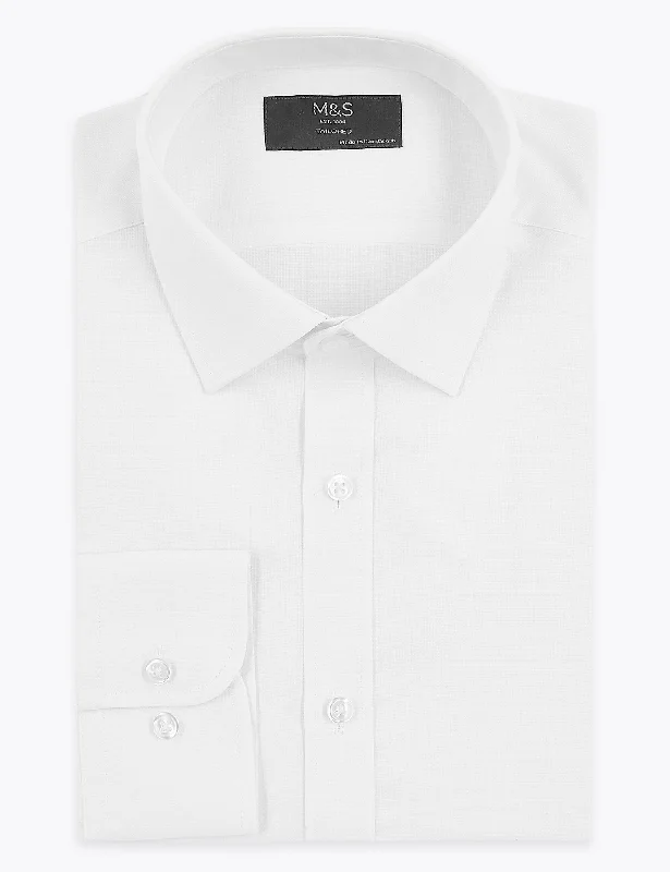 Tailored Fit Textured Easy Iron Shirt