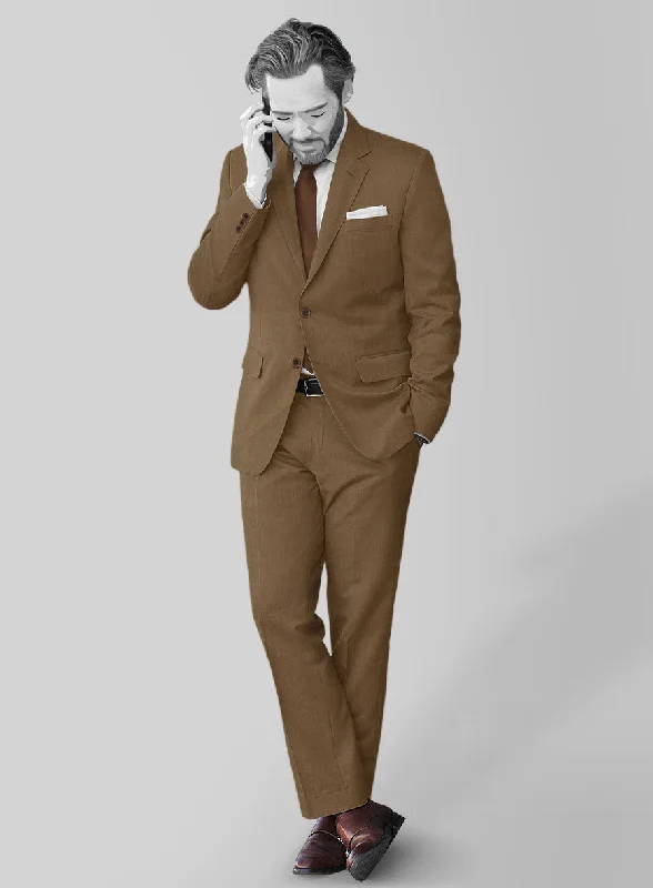 Napolean Melange Brown Wool Suit