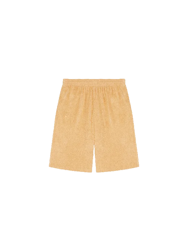 Towelling Long Shorts—dark sand