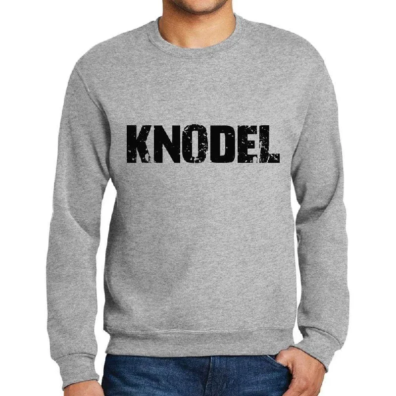 Men's Printed Graphic Sweatshirt Popular Words KNODEL Grey Marl