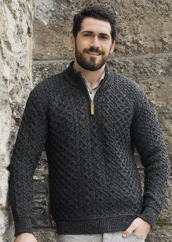 Tech Jackets Men's Aran Super Soft 1/2 Zip Sweater