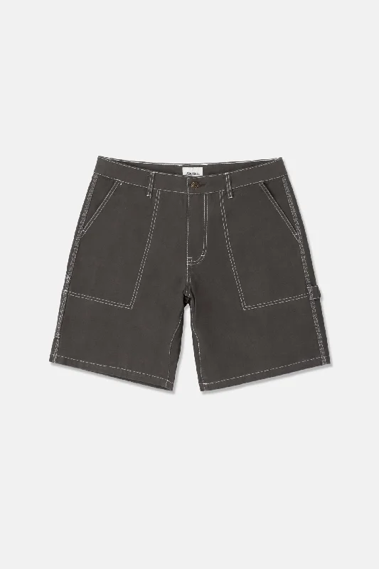 Stylish Blazers Contrast Stitch Carpenter Short Charcoal