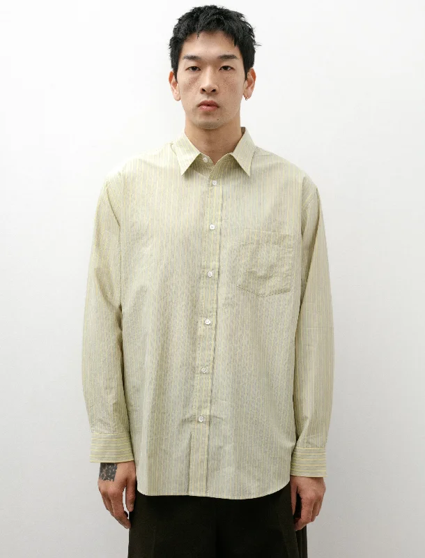 Striped Silk Cotton Shirt Yellow