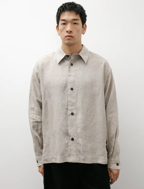 Minimal Boxy Shirt Linen Natural