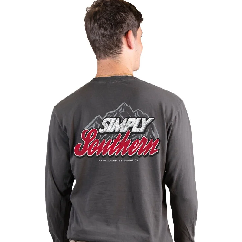 SALE Simply Southern Mountain Logo Unisex Comfort Colors Long Sleeve T-Shirt