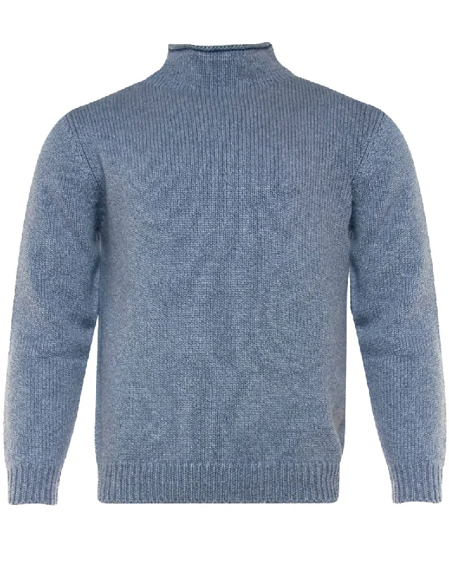 Blue Mockneck Sweater