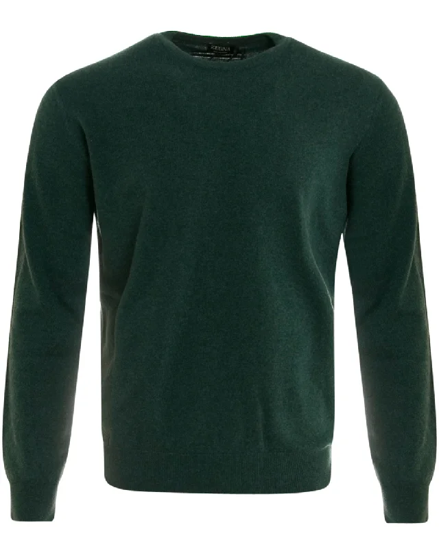 Dark Green Oasi Cashmere Crewneck Sweater