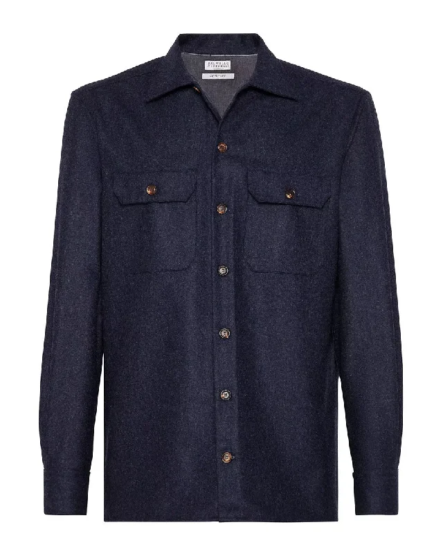 Dark Blue Flannel Sportshirt