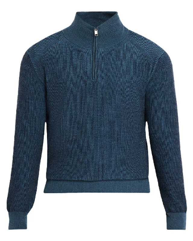 Midnight Blue Quarter Zip Sweater