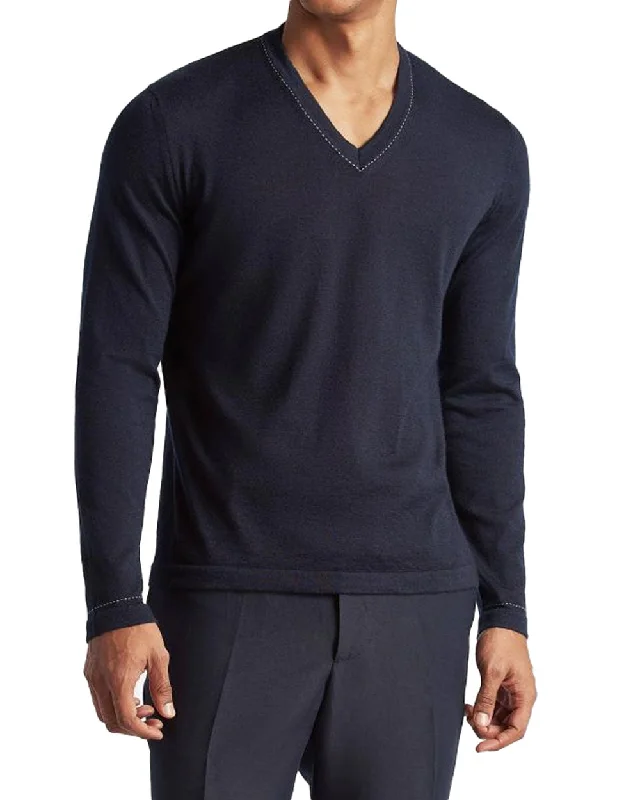 Navy V-Neck Knit